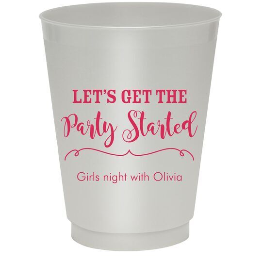 Let's Get the Party Started Colored Shatterproof Cups
